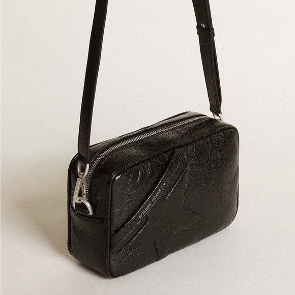 Golden Goose Women's Star Bag in glossy black leather with tone-on-tone star - Picture 2 of 16